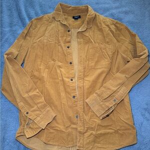 Forever 21 Men's Corduroy Shirt Jacket in Mustard Gold